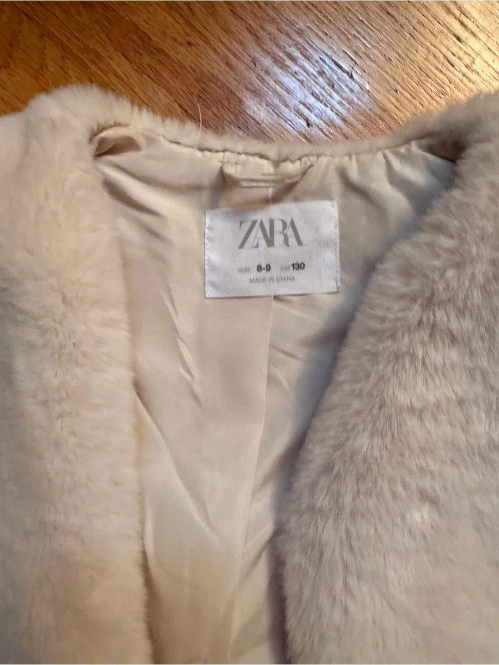 Zara Cream Faux Fur Vest Girls